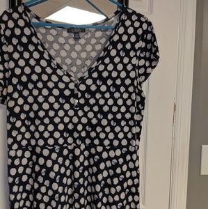 Chaps navy blue polka dot maxi dress